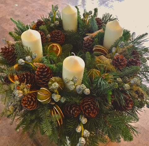 Traditional White Advent Wreath
