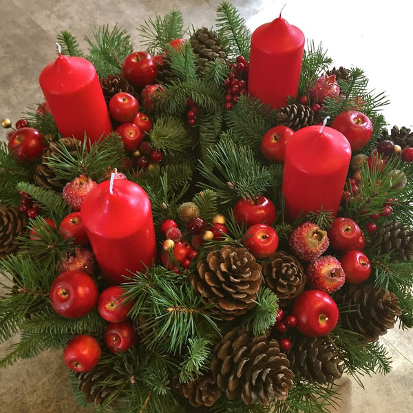 Traditional Red Advent Wreath Amanda Austin Flowers