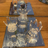 Three Single Stem Glass Vases