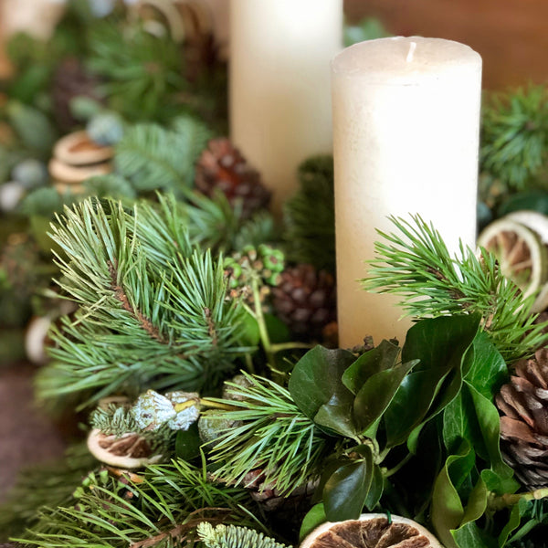 Traditional White Advent Wreath